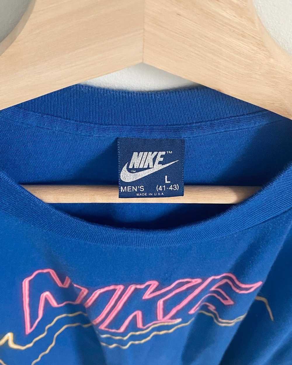 Nike × Vintage Rare 1980s Nike Neon sign Blue Tag… - image 2
