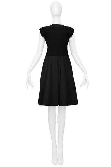 TRIGERE BLACK CREPE AND TAFFETA COCKTAIL DRESS