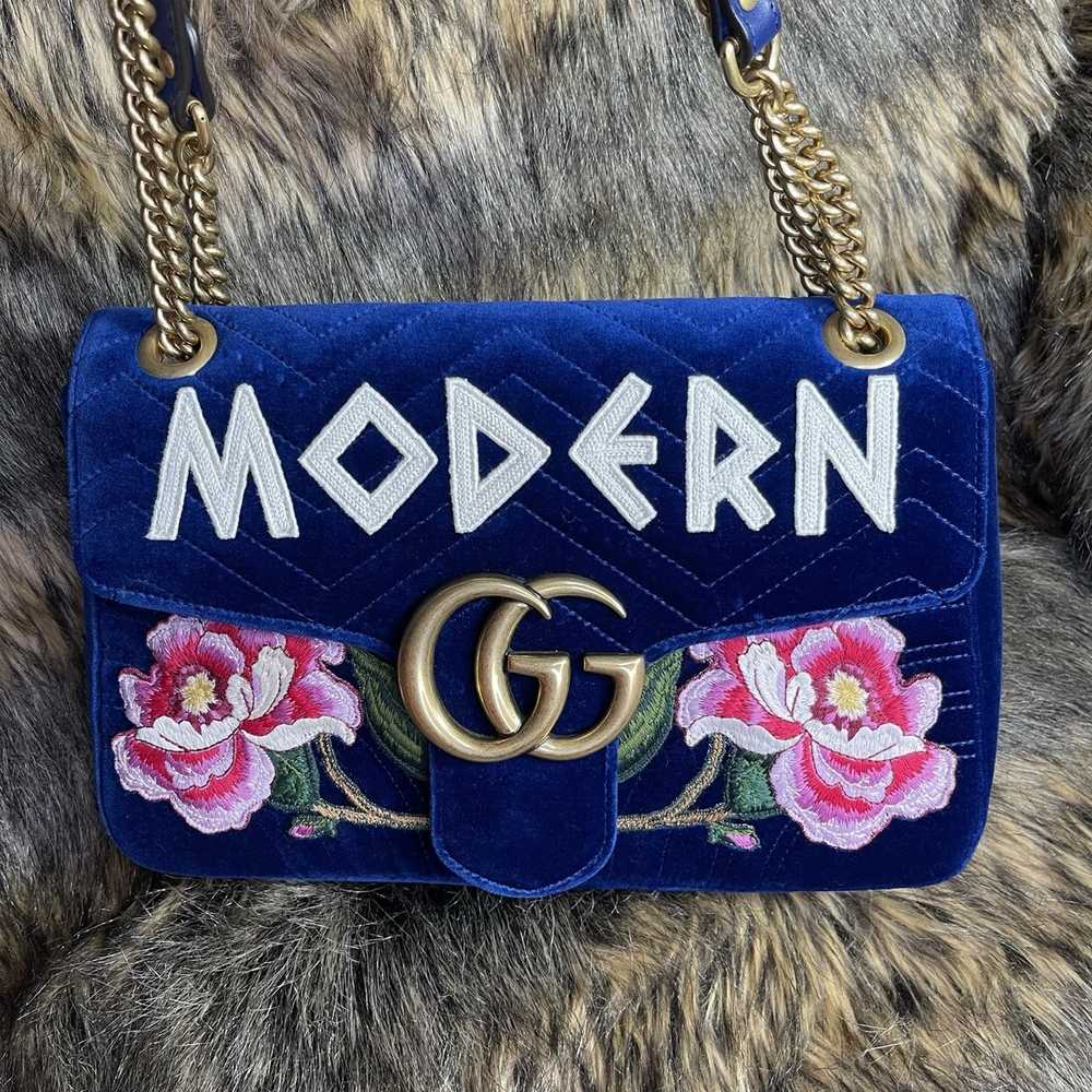 Gucci Gucci Marmont Metalasse Velvet Modern - Gem