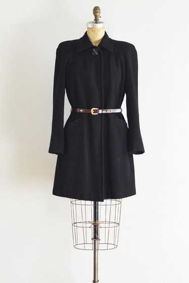 1940s Black Wool Coat