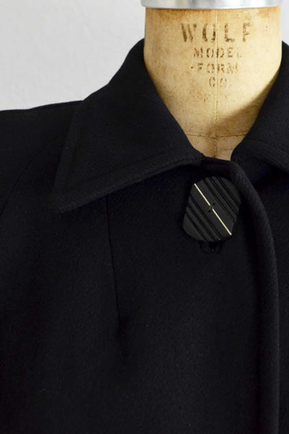 1940s Black Wool Coat - image 2