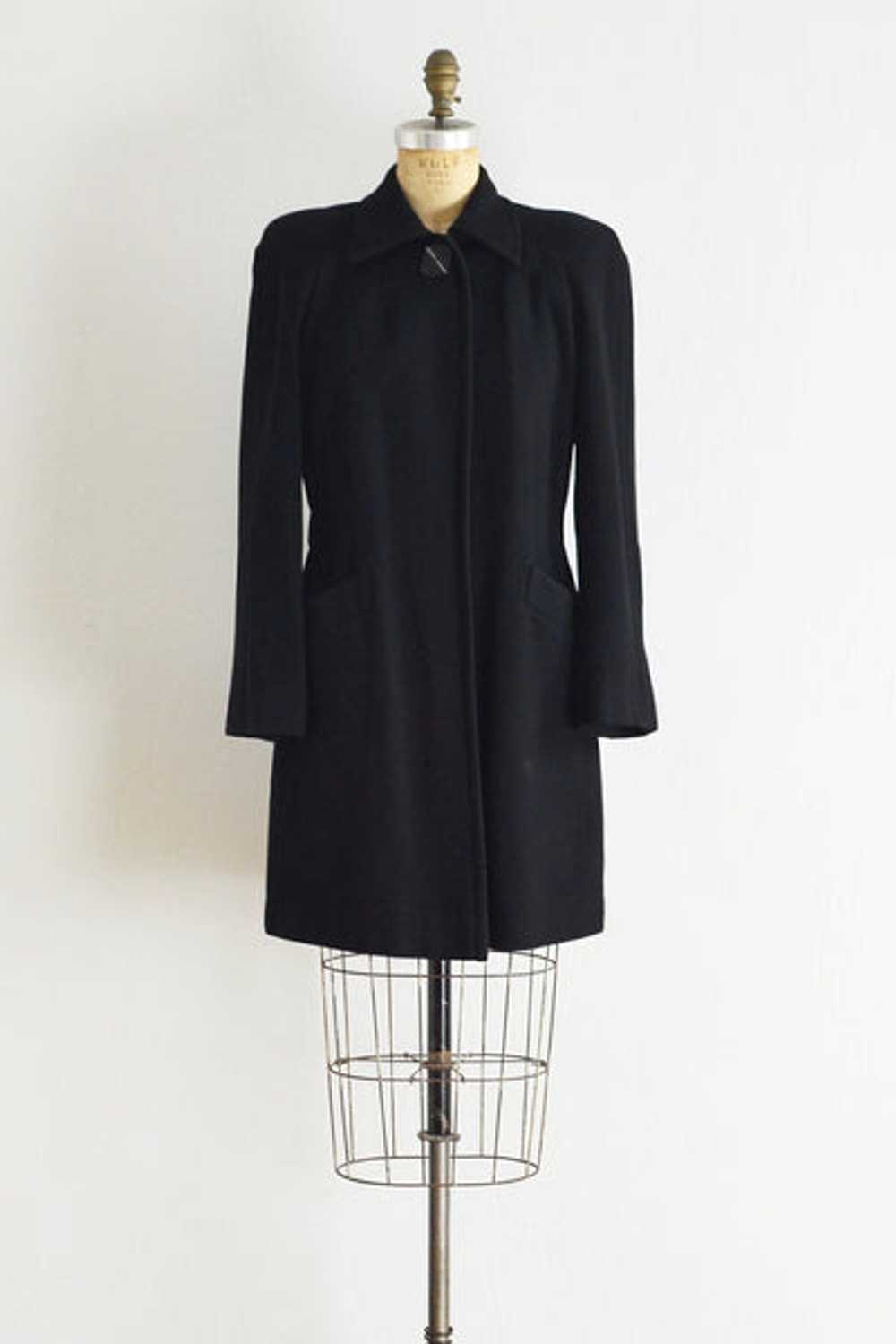 1940s Black Wool Coat - image 3