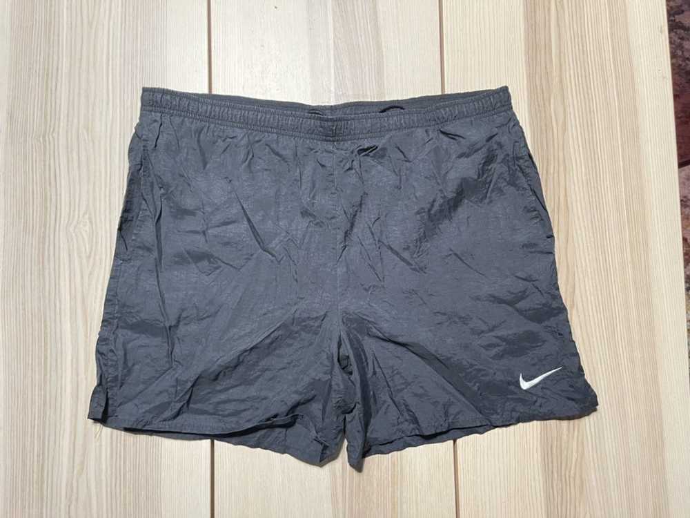 Nike × Vintage Vintage 90s Nike Spellout Swim Tru… - image 1