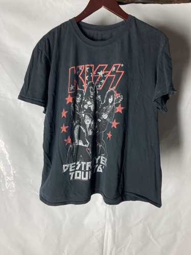 Vintage Vintage y2k kiss tour band tee shirt destr