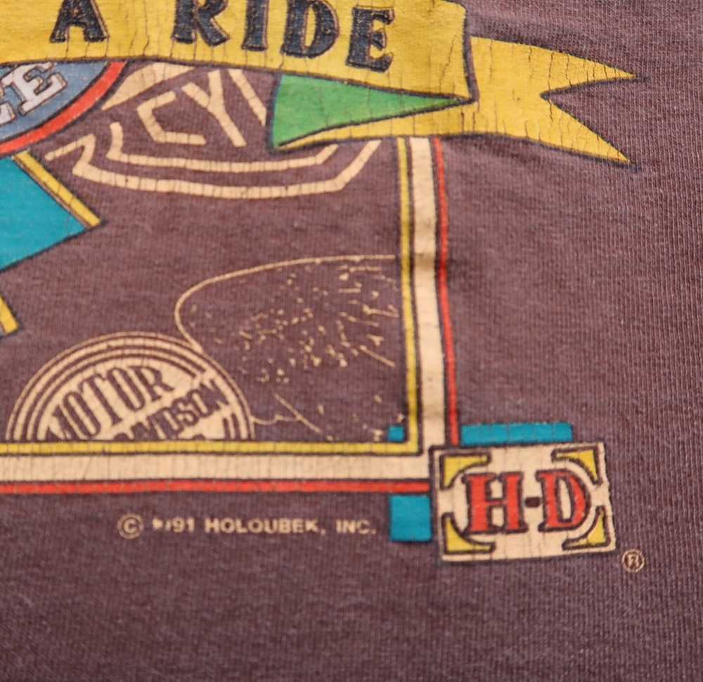 Vintage 1991 Harley Davidson Holoubek Graphic Tee - image 2