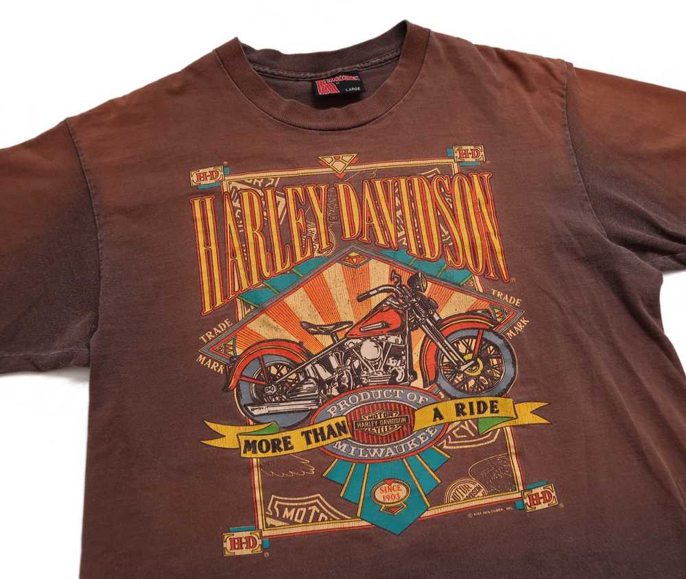 Vintage 1991 Harley Davidson Holoubek Graphic Tee - image 3