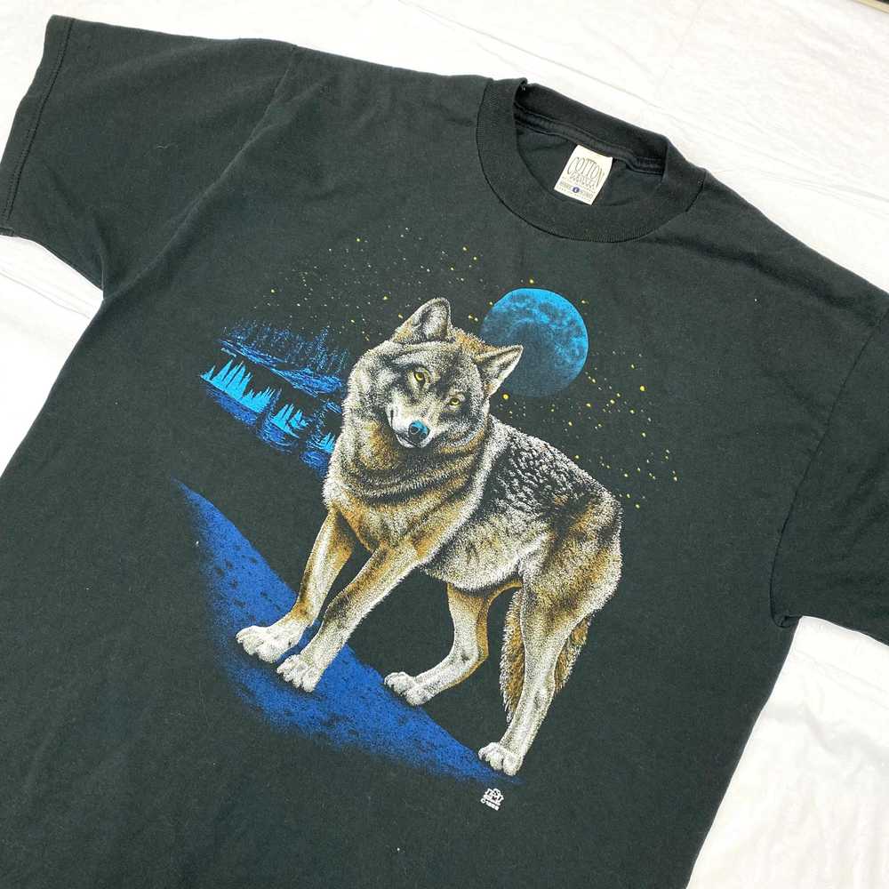 1990s wolf moon Stars nature t-shirt animal - image 2