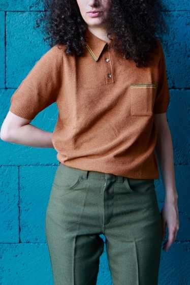 IRIL 70's Knit Mousse Polo Shirt - image 1