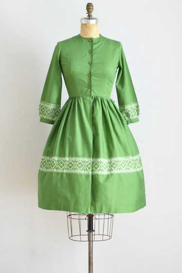 50s Green Dress / XS - image 1