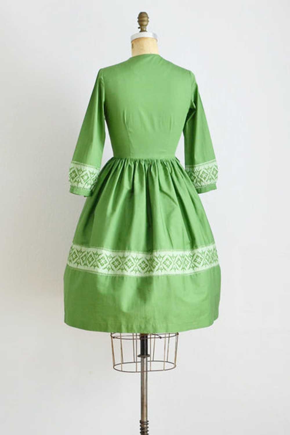 50s Green Dress / XS - image 3
