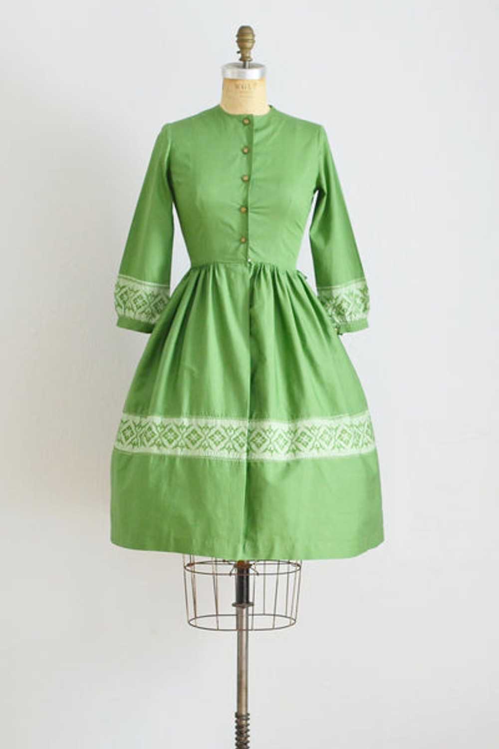 50s Green Dress / XS - image 4