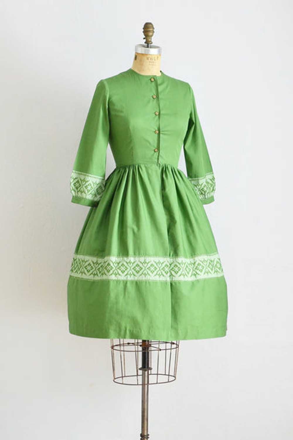 50s Green Dress / XS - image 5