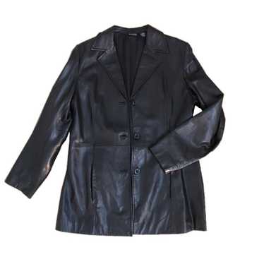 90s Vintage Black Genuine selling Leather Tonal Patchwork Jacket