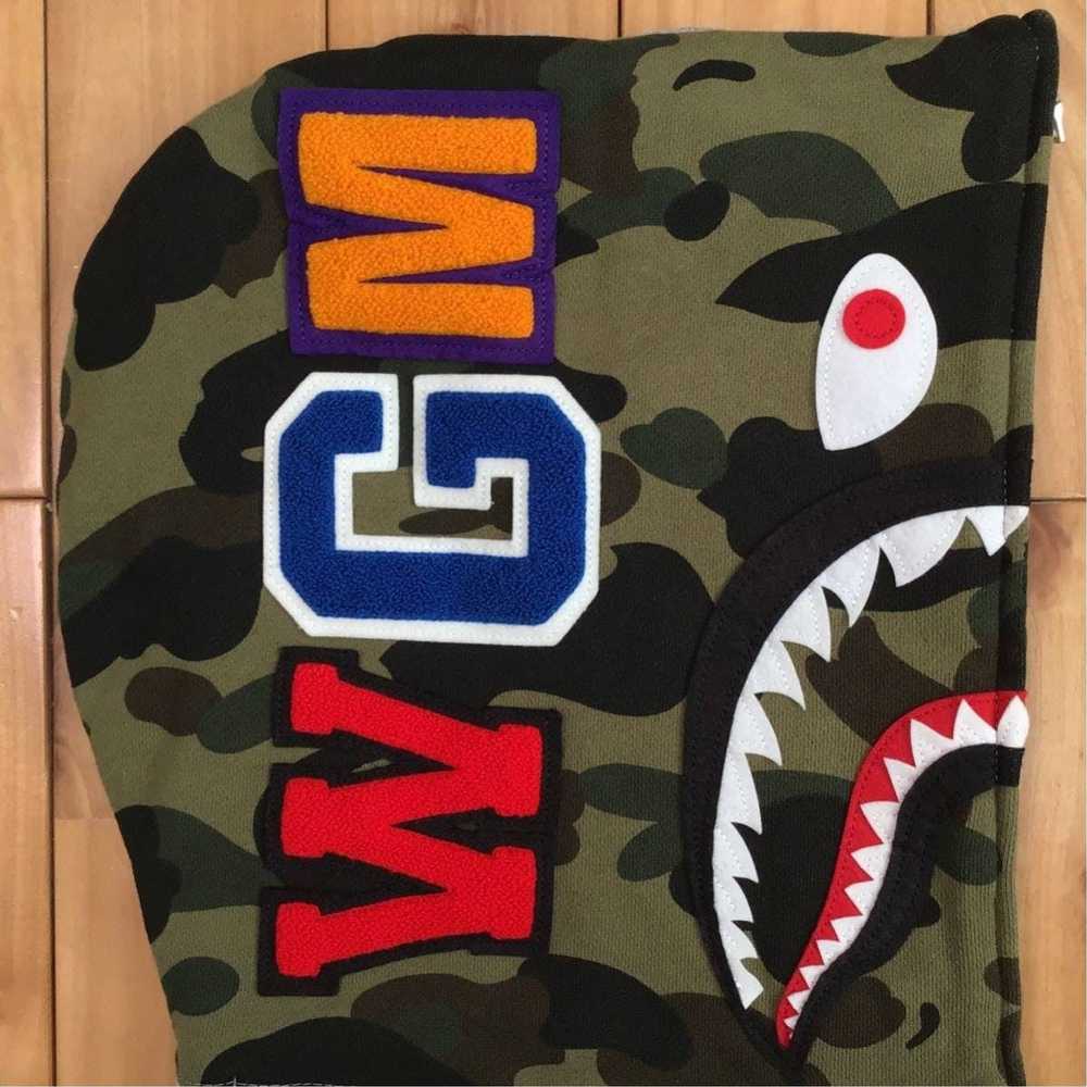 Bape 1st camo green x gray shark zip hoodie - image 3