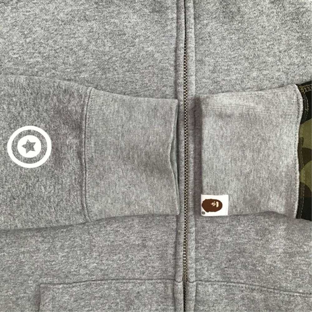 Bape 1st camo green x gray shark zip hoodie - image 6