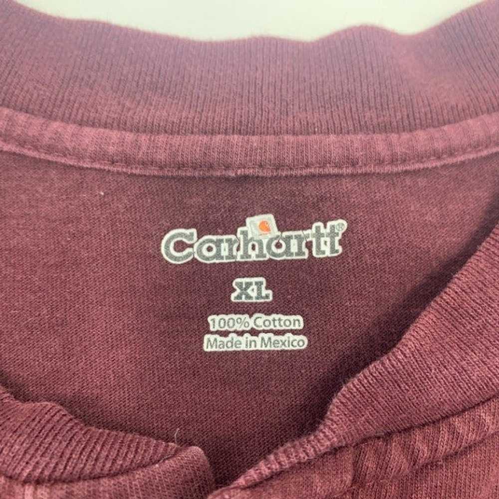 Carhartt Maroon Carhartt Henley Pocket Tee size XL - image 2