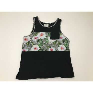 On The Byas On The Byas Mens L Black Floral Tank T