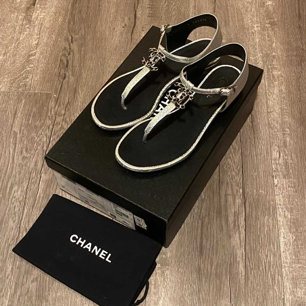 Chanel Leather flip flops - image 2