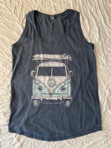 Vintage VW Bus with Surf board