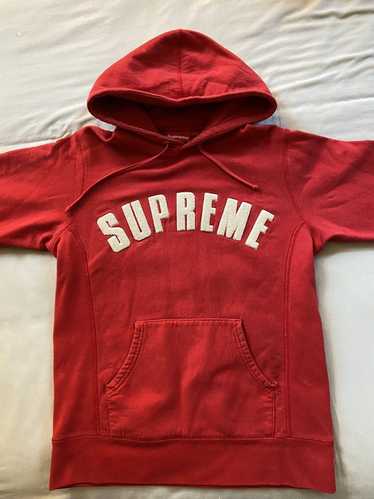 Supreme Arc Logo Hoodie Large Red Chenille SS17 Hoode… - Gem