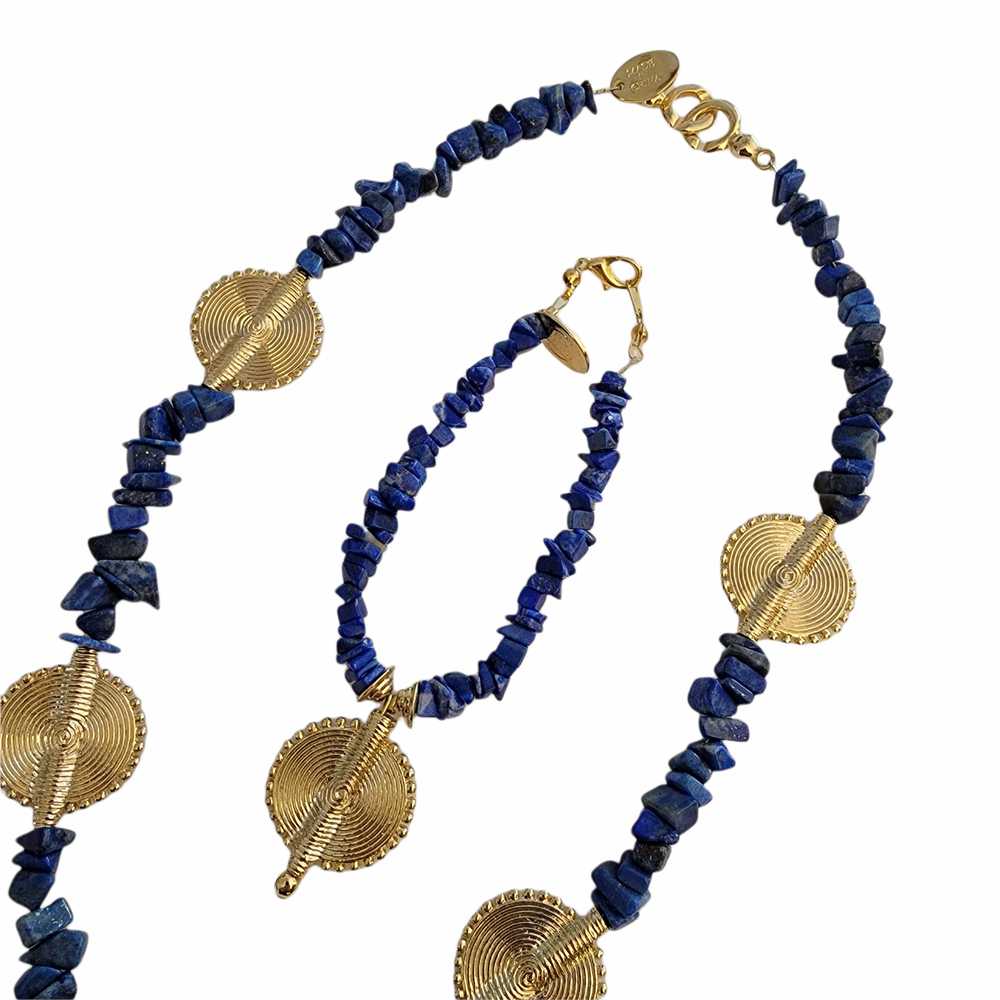 Mary McFadden Vintage Lapis Necklace, Earrings, &… - image 6