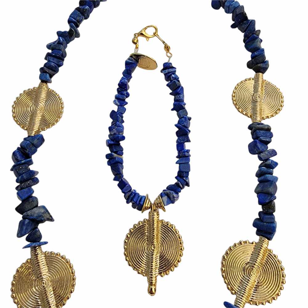 Mary McFadden Vintage Lapis Necklace, Earrings, &… - image 7