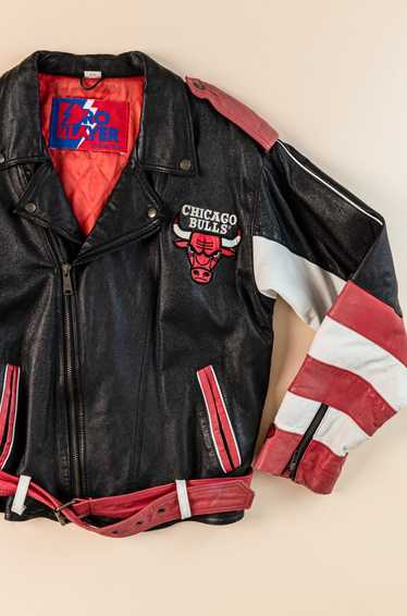 vintage Chicago Bulls Moto Jacket Pro Player By Da