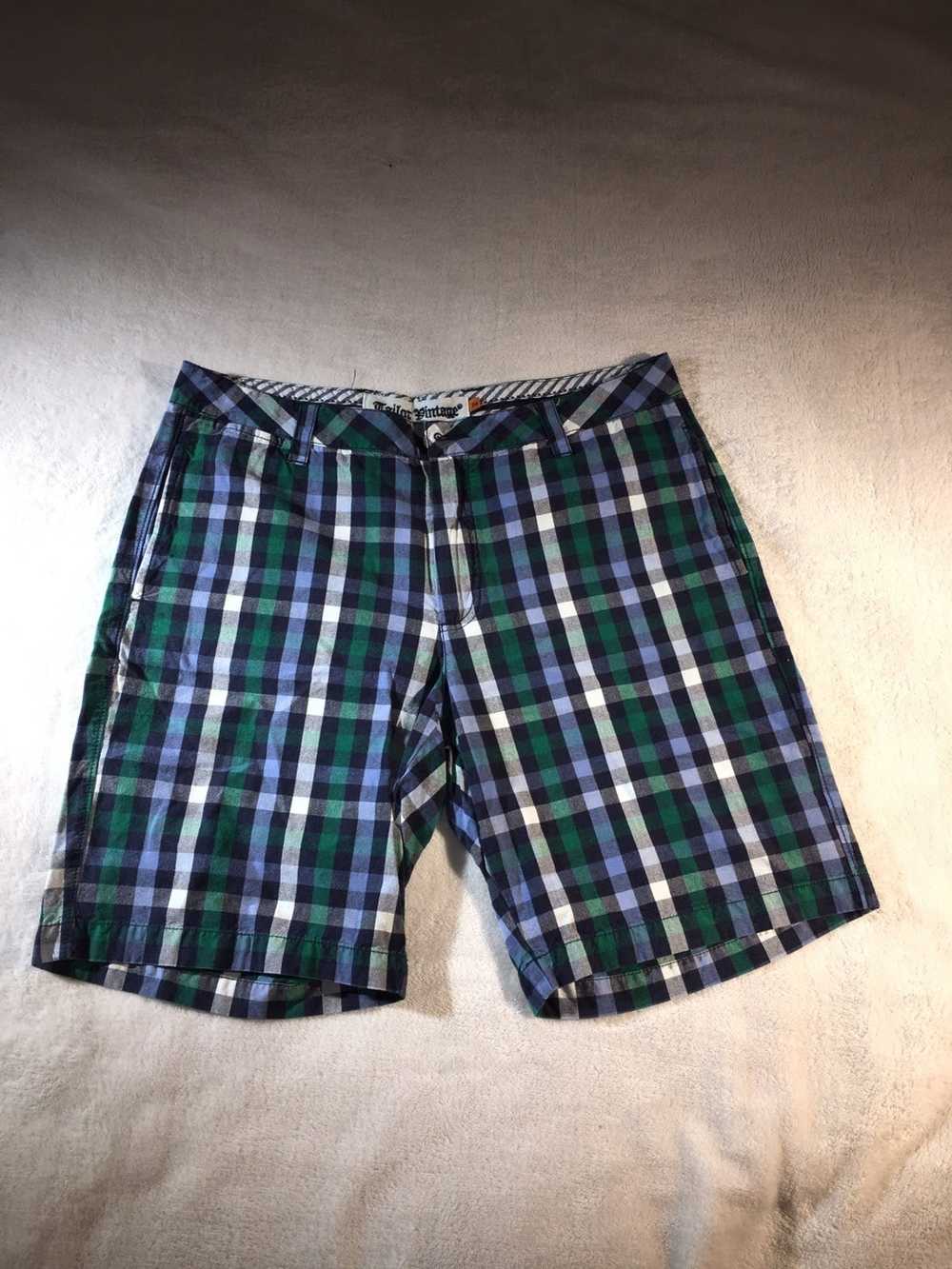 Designer Tailor Vintage x Blue Plaid Shorts - image 1