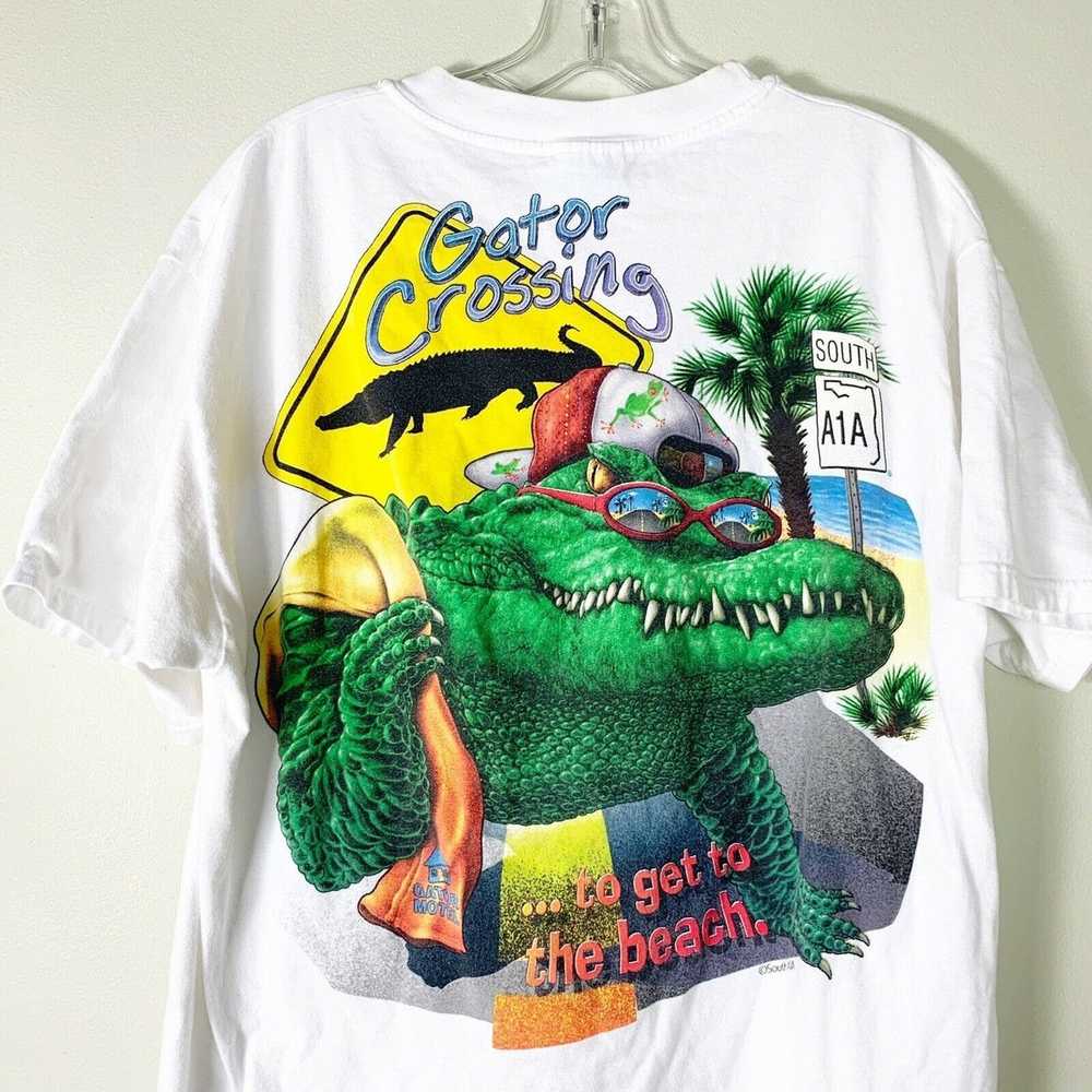 Hanes Vintage Florida A1A Gator T-shirt 1990’s Be… - image 1