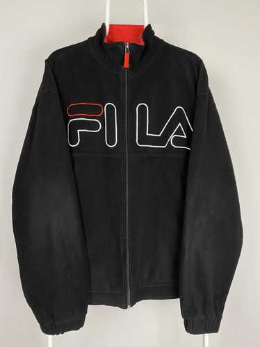 Fila Velour Vintage Stripe Full Zip Track Hoodie Jacket Fleece Small