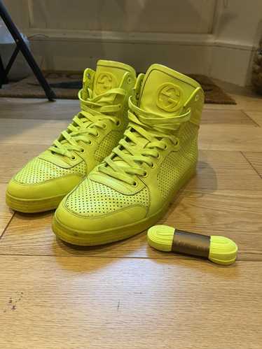 Gucci Neon yellow Gucci Coda high top sneakers