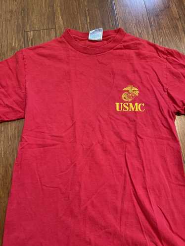 Military × Vintage Vintage 90s USMC tee - image 1