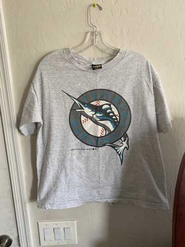 LegacyVintage99 Vintage Florida Marlins Opening Day T Shirt Tee Chalk Line Large Made USA Deadstock 1993 MLB 1990s Inaugural Year Brand New with Tags