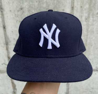 NEW YORK YANKEES MADE IN USA FITTED FULLCAP ORIGINAL LIKE NEW BRAND NEW ERA  7 1/2 SIZE MEDIUM LARGE BLUE BASEBALL MLB NHL NFL USA US AMERICA JAPAN JAY Z  HARLEM, Men's