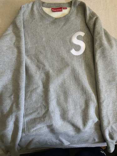 Supreme s outlet logo crewneck grey