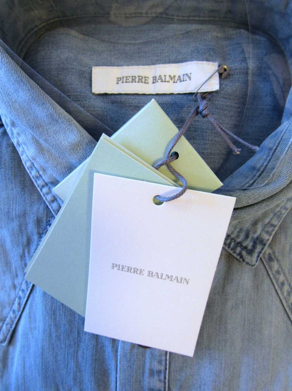 Pierre Balmain Blue Western Denim Shirt - image 3