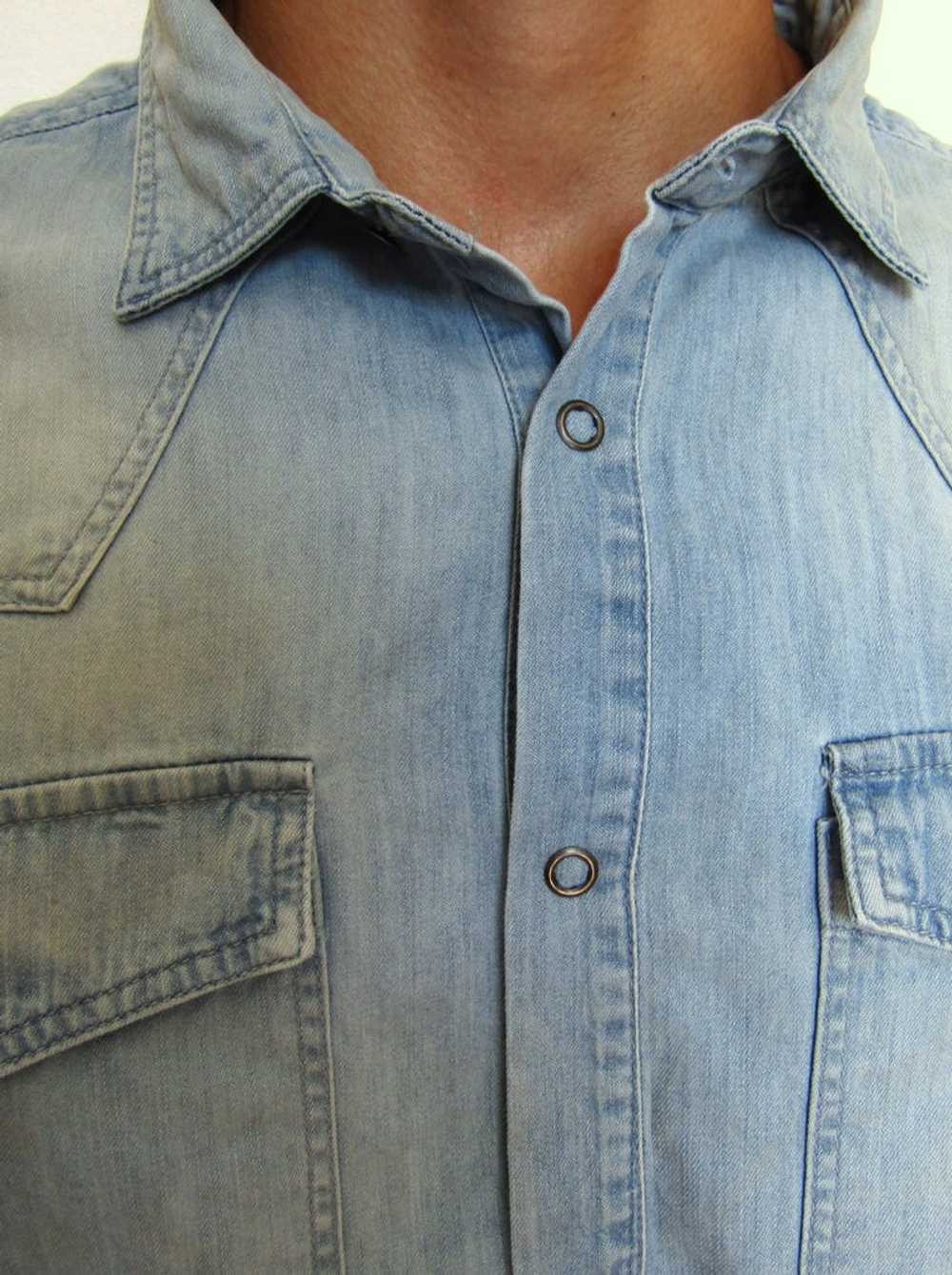 Pierre Balmain Blue Western Denim Shirt - image 6
