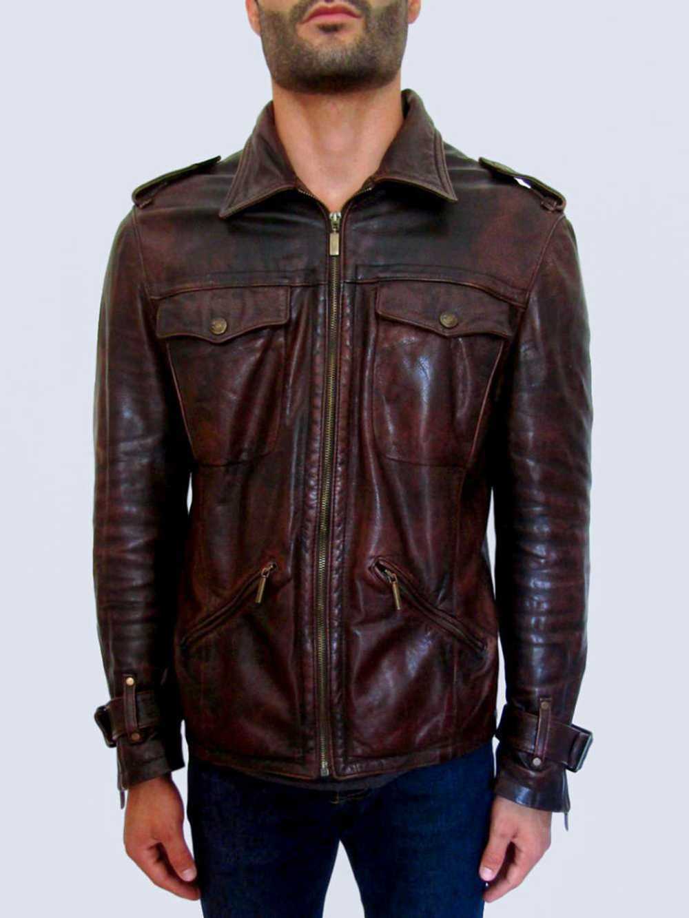 Just Cavalli Distressed Leather Jacket - image 1