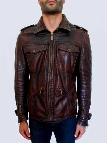 Just Cavalli Distressed Leather Jacket - image 1