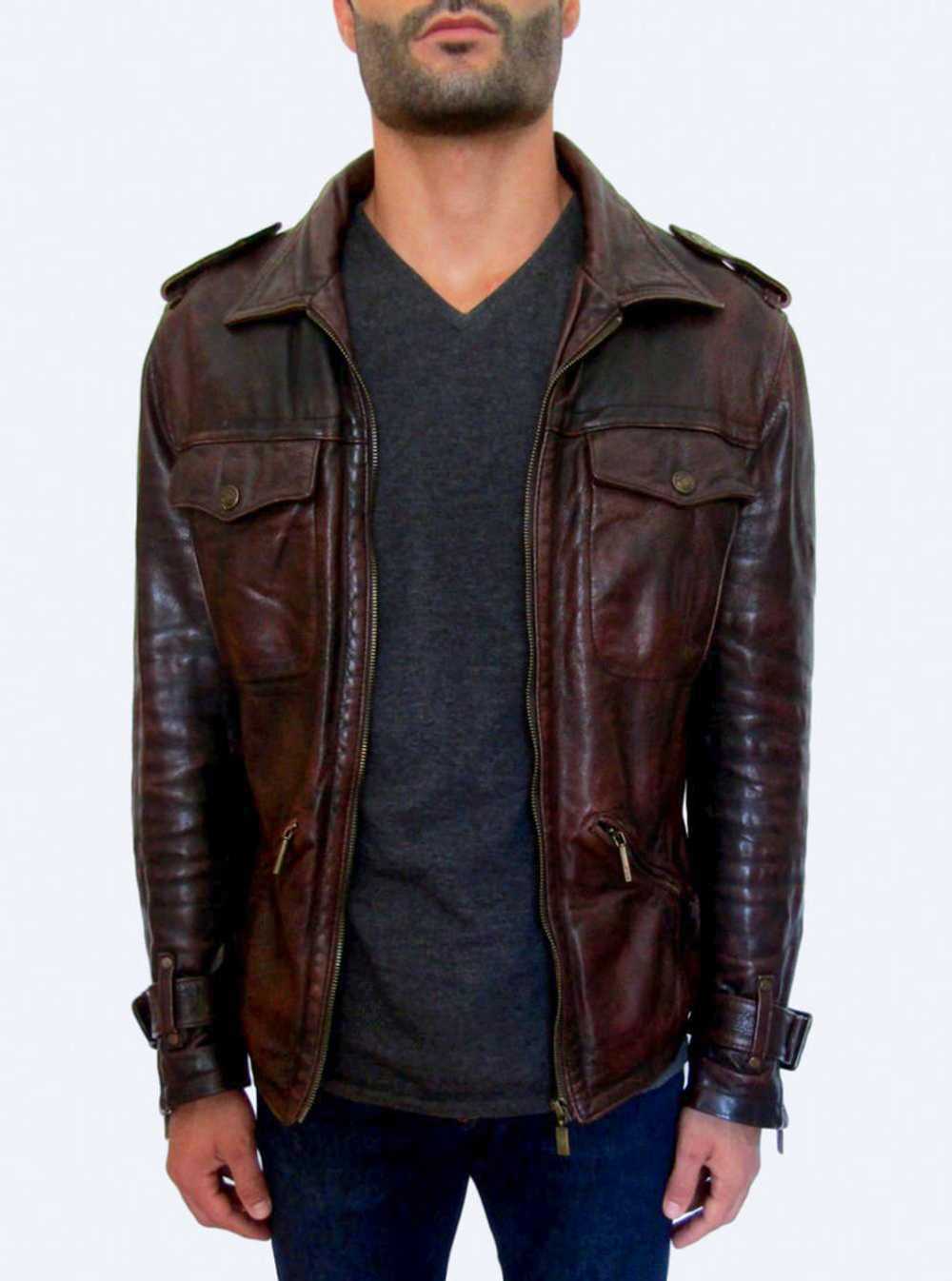 Just Cavalli Distressed Leather Jacket - image 6