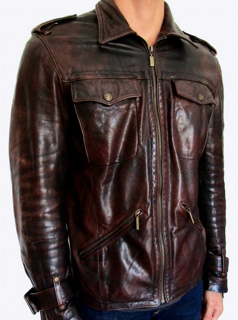 Just Cavalli Distressed Leather Jacket - image 8