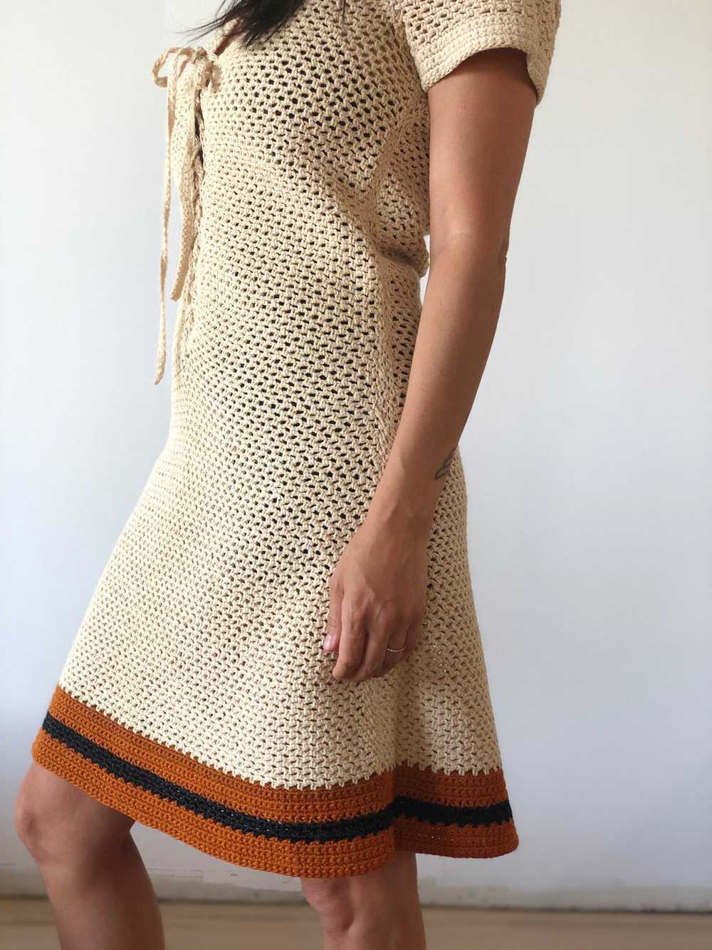 Couture 70s crochet dress - image 1