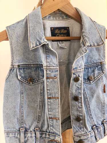 cropped denim vest