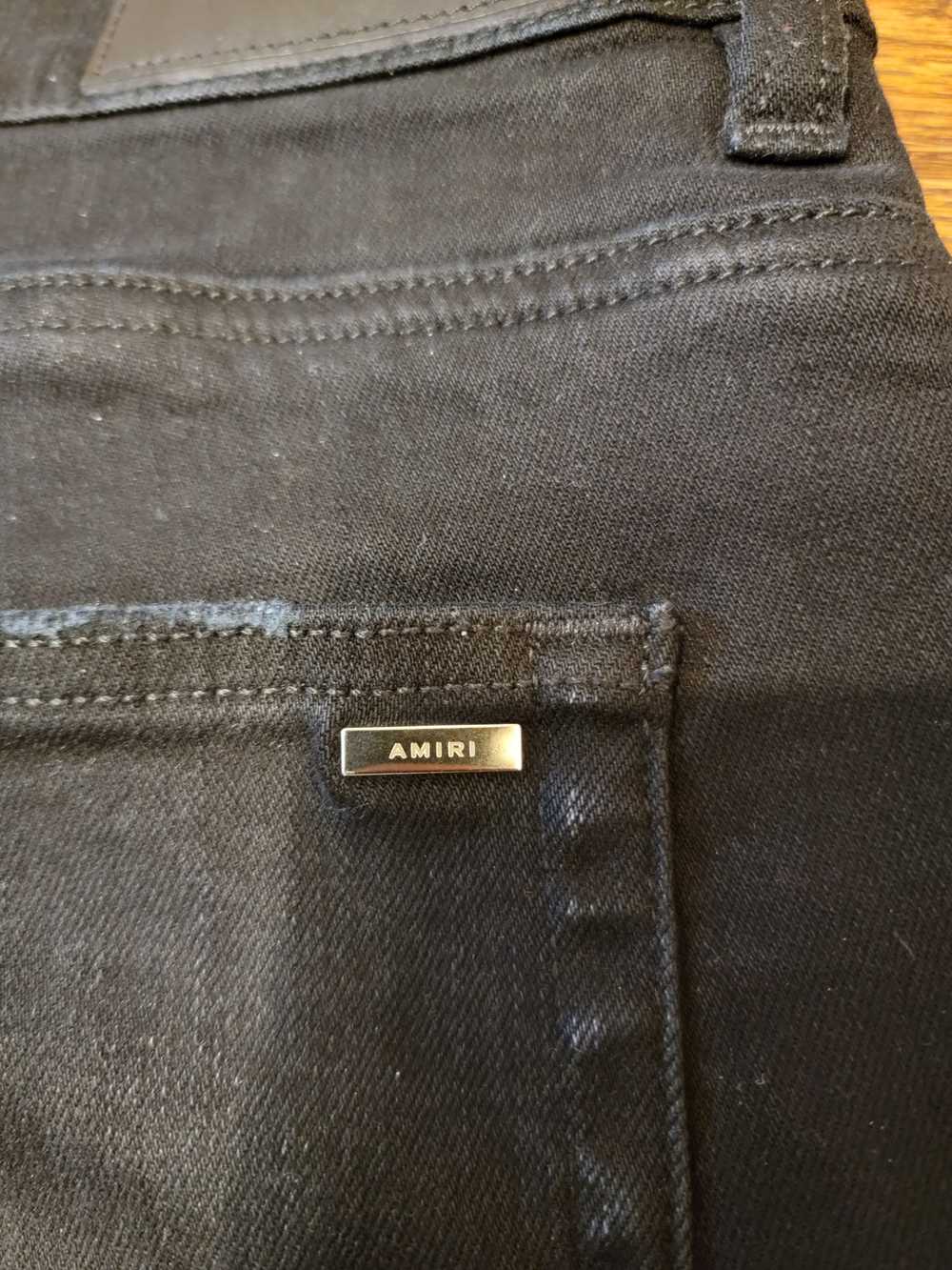 Amiri Varsity Logo Patch Jeans Antique Black Size… - image 7