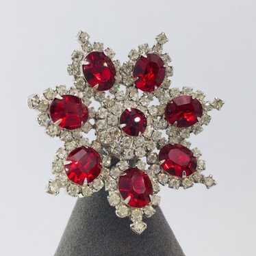 Kramer Dimensional Ruby Red Brooch - image 1