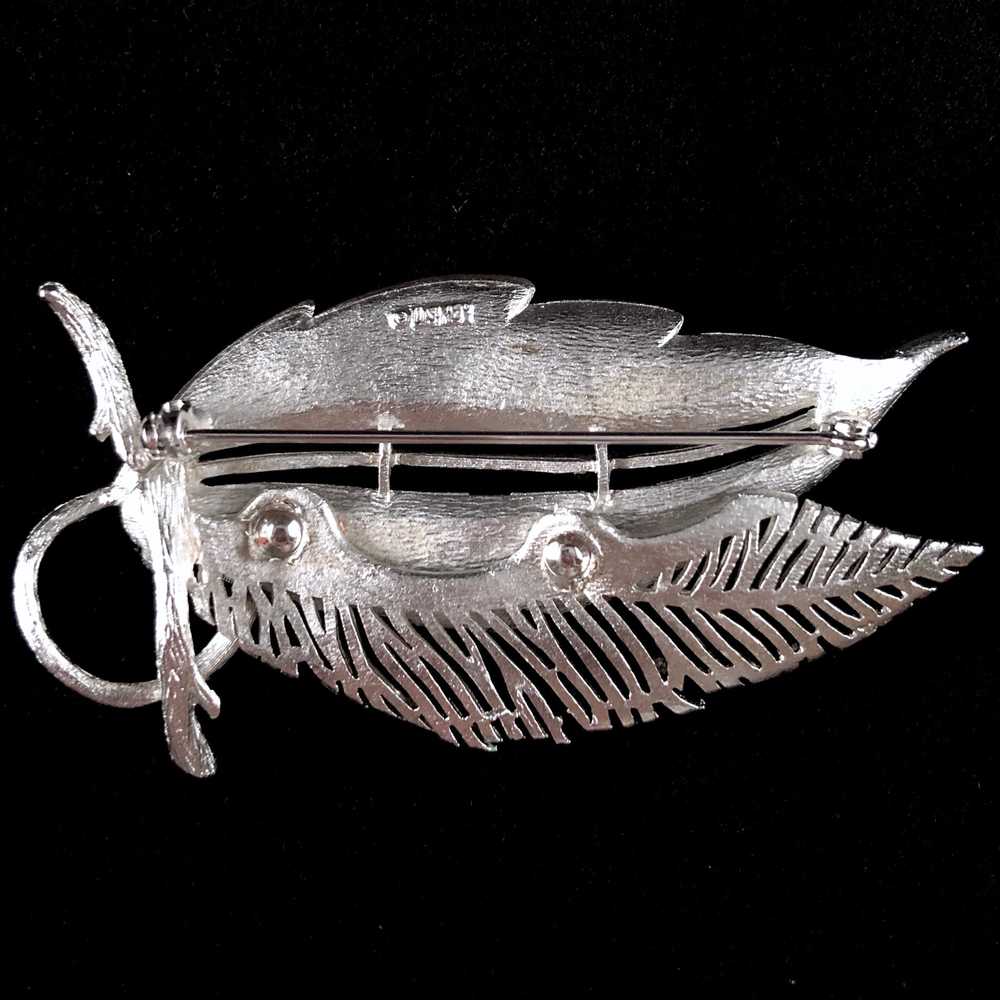 1960s Lisner Silver-Tone Leaf Brooch - image 2