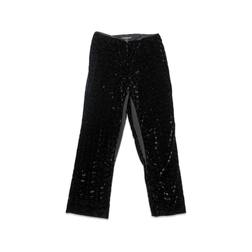 BLACK VELVET PANTS - image 1