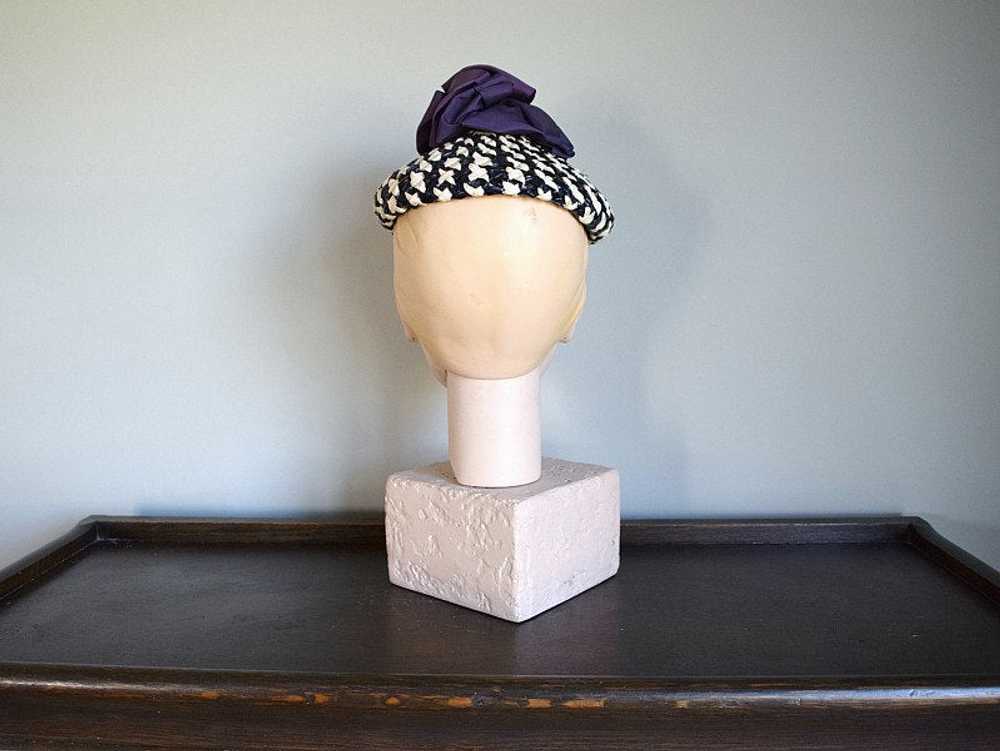 1940s hat . vintage 40s cellophane straw hat - image 3