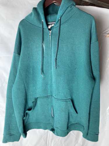 Vintage Vintage 90s forest green full zip hoodie … - image 1