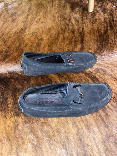 Tod's Navy Blue Tods Mocassins